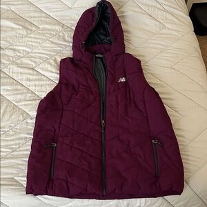 New Balance Purple Burgundy Hooded Vest
